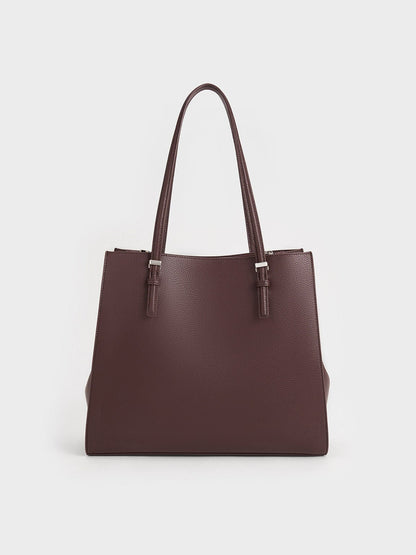 Sansa Tote Bag - Plum | CHARLES & KEITH