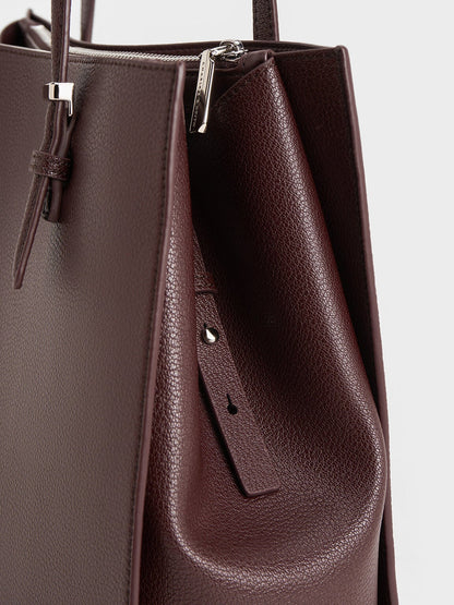 Sansa Tote Bag - Plum | CHARLES & KEITH