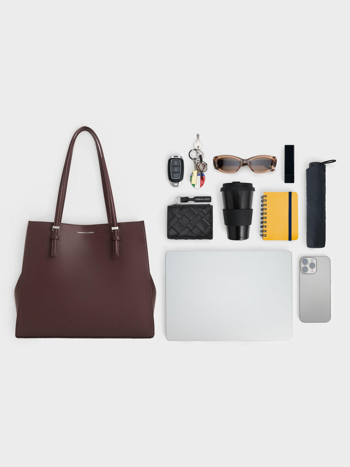 Sansa Tote Bag - Plum | CHARLES & KEITH
