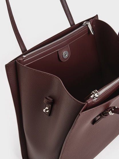 Sansa Tote Bag - Plum | CHARLES & KEITH