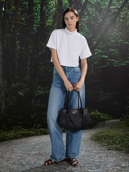 Calla Woven Tote Bag - Black | CHARLES & KEITH
