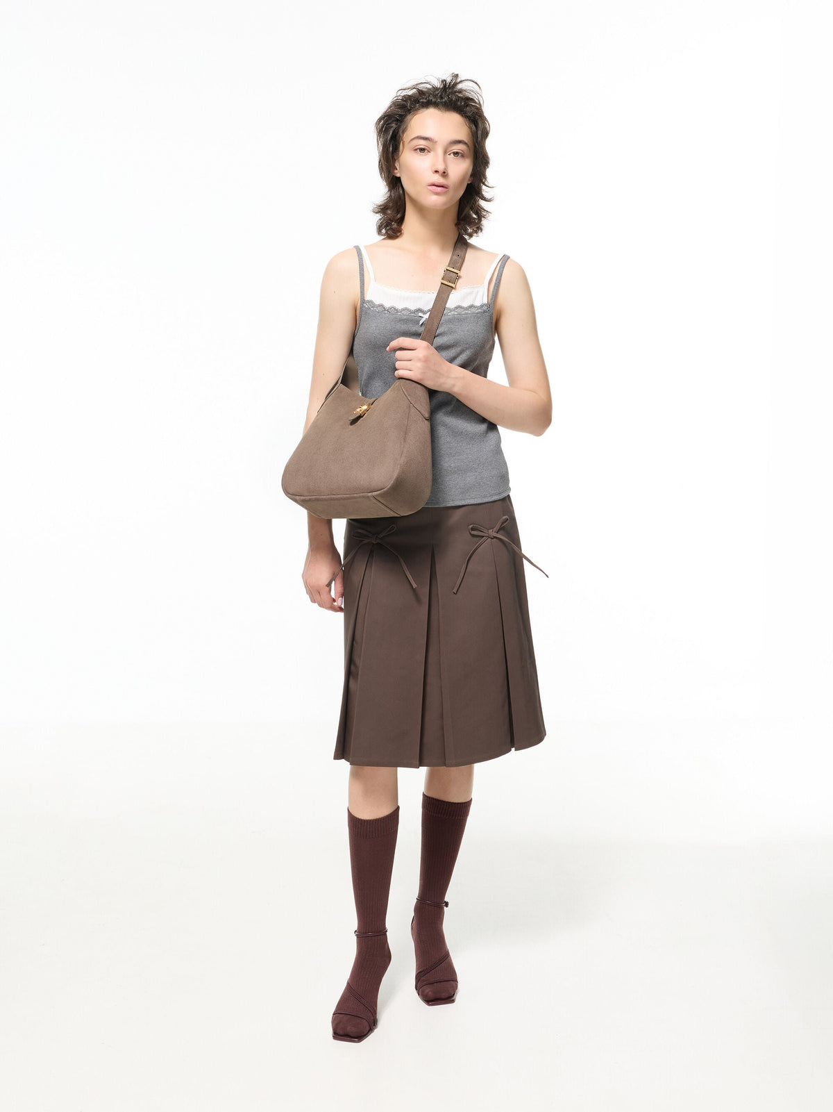 Adalyn Hobo Bag - Stone Grey | CHARLES & KEITH