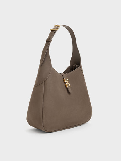 Adalyn Hobo Bag - Stone Grey | CHARLES & KEITH