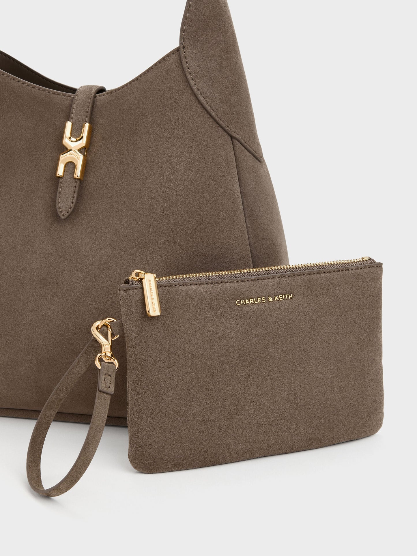 Adalyn Hobo Bag - Stone Grey | CHARLES & KEITH