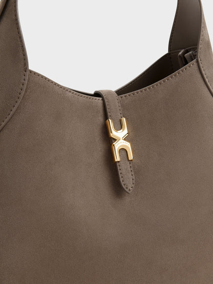 Adalyn Hobo Bag - Stone Grey | CHARLES & KEITH