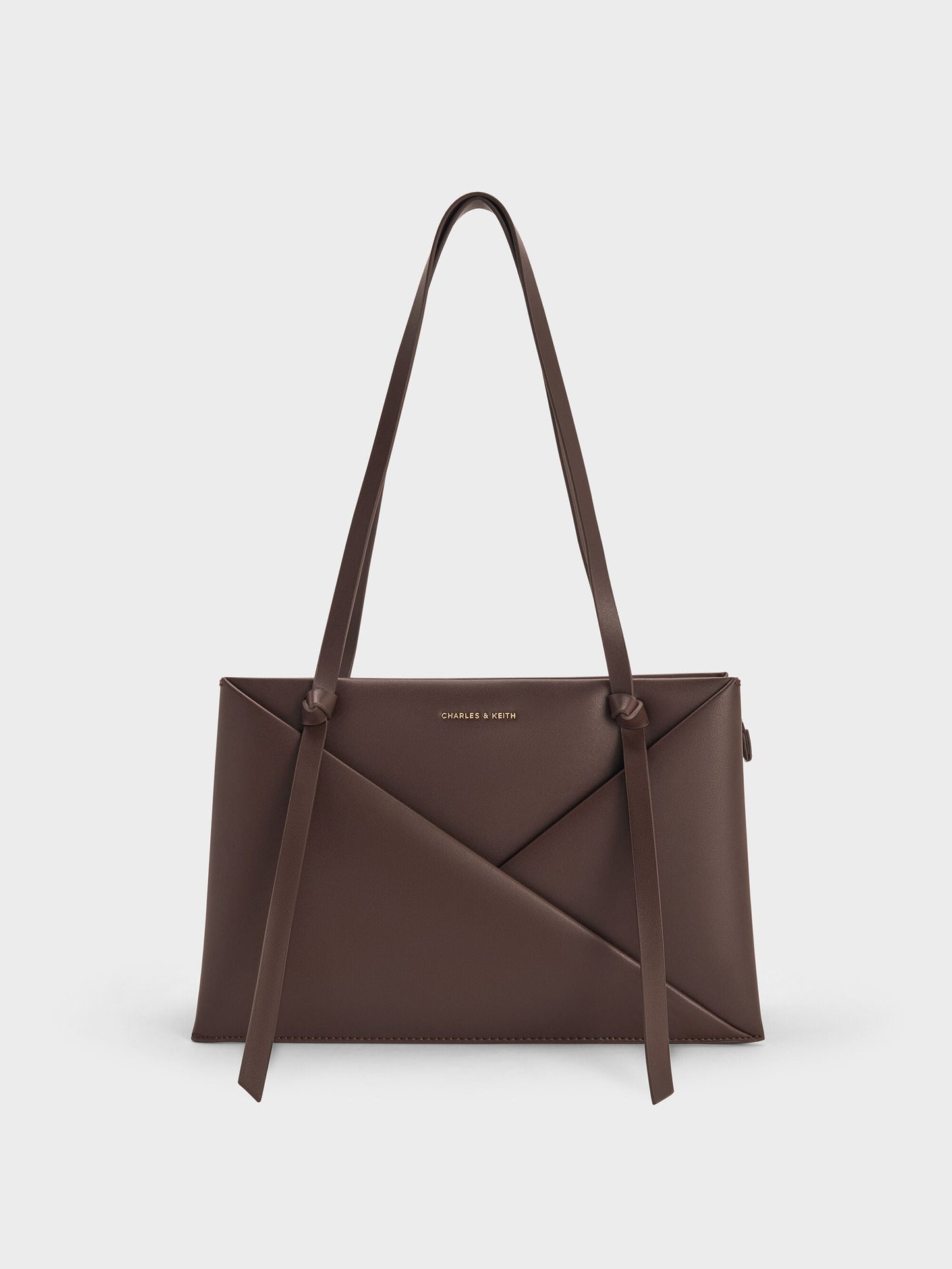 Midori Geometric Tote Bag - Espresso Brown | CHARLES & KEITH