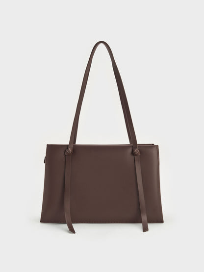 Midori Geometric Tote Bag - Espresso Brown | CHARLES & KEITH