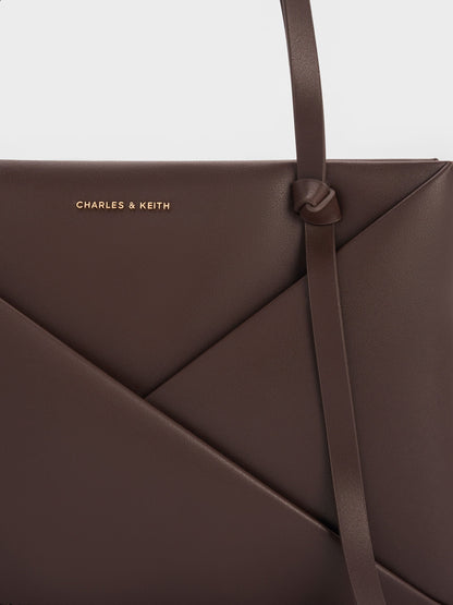 Midori Geometric Tote Bag - Espresso Brown | CHARLES & KEITH