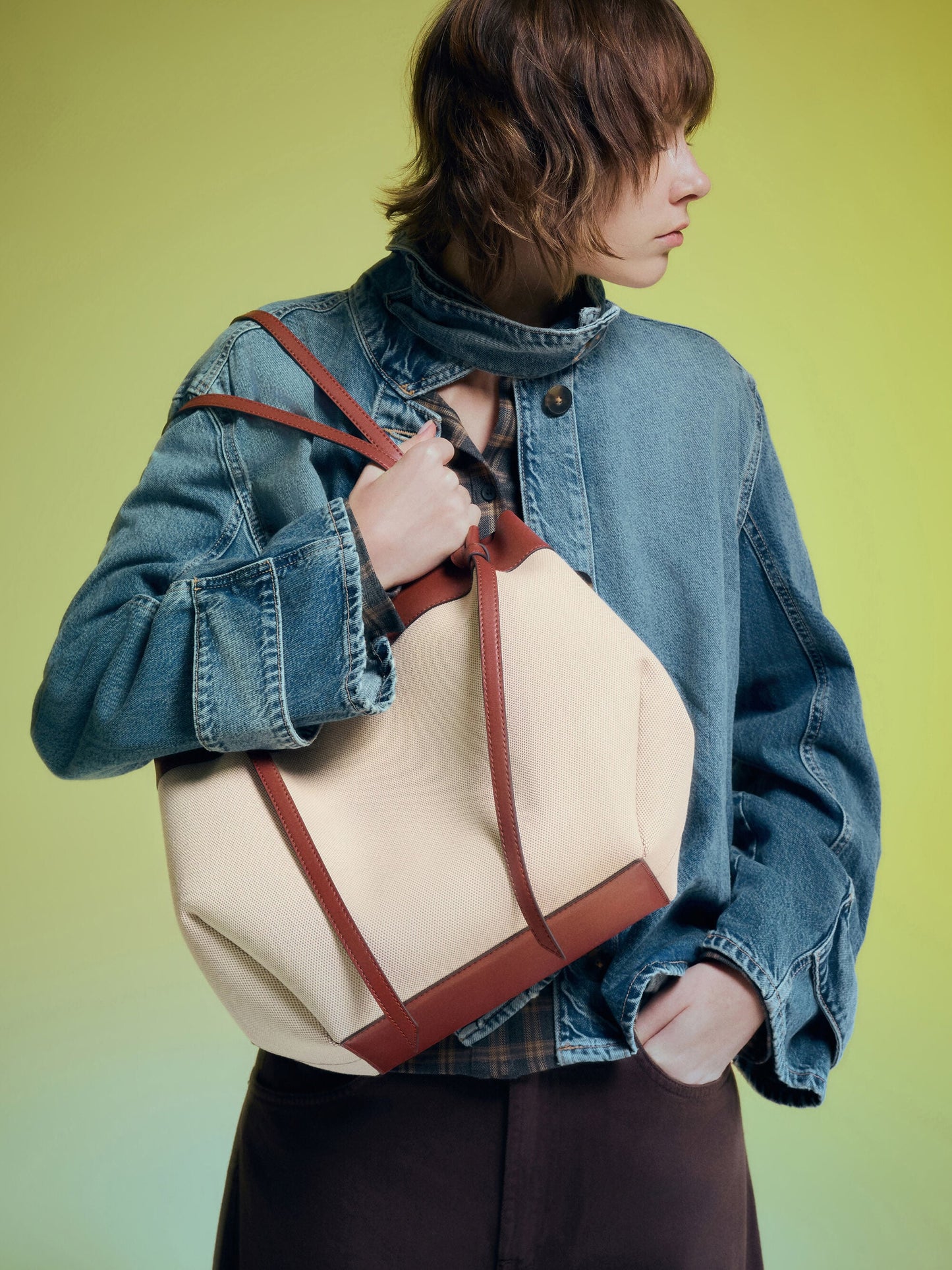 XL Calla Canvas Tote Bag - Brick | CHARLES & KEITH