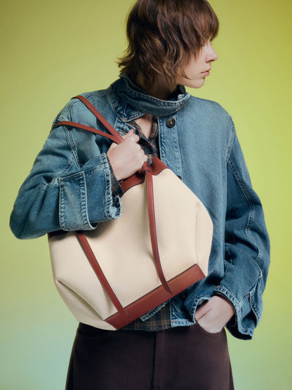 XL Calla Canvas Tote Bag - Brick | CHARLES & KEITH