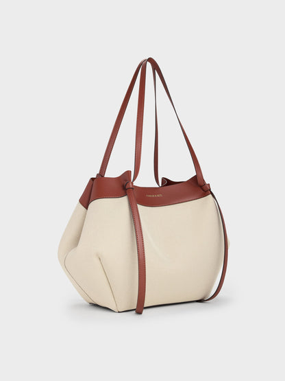 XL Calla Canvas Tote Bag - Brick | CHARLES & KEITH