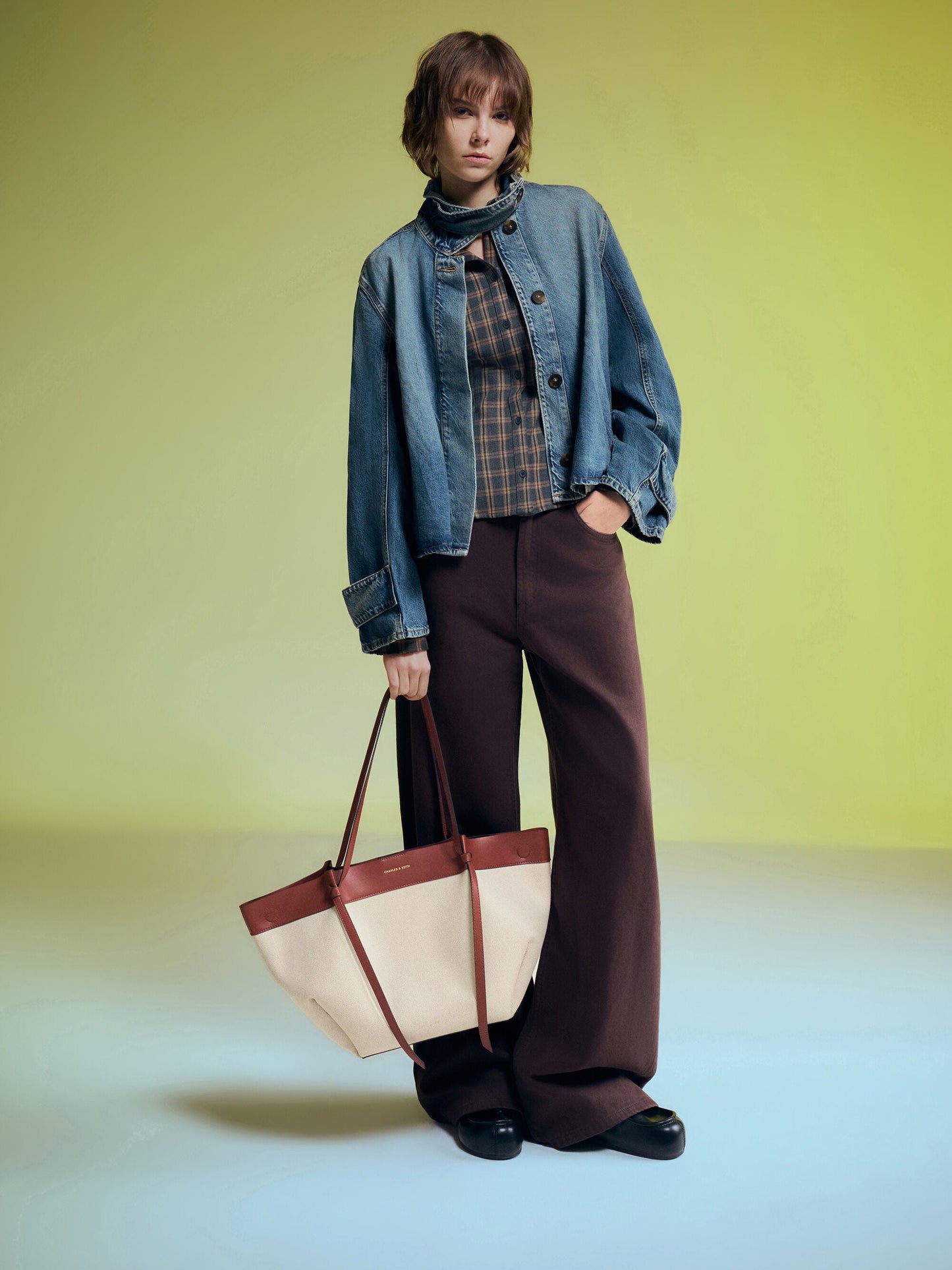 XL Calla Canvas Tote Bag - Brick | CHARLES & KEITH