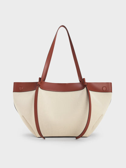 XL Calla Canvas Tote Bag - Brick | CHARLES & KEITH