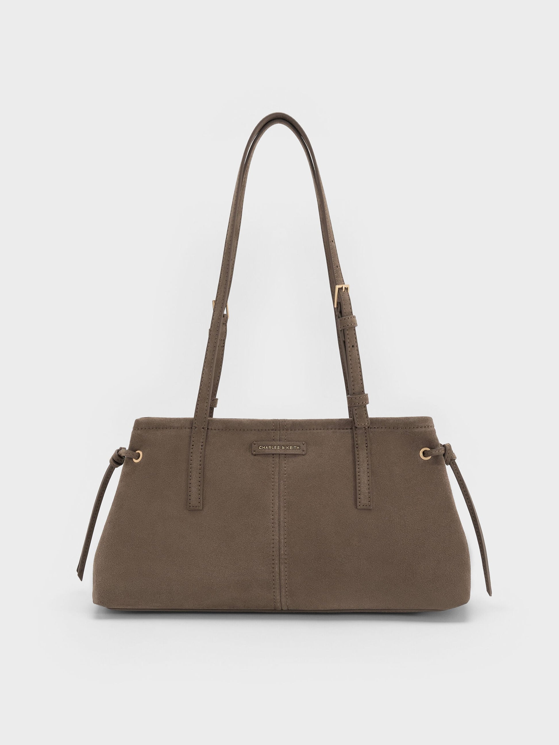 Noane Elongated-Handle Shoulder Bag - Stone Grey | CHARLES & KEITH