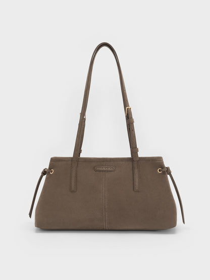 Noane Elongated-Handle Shoulder Bag - Stone Grey | CHARLES & KEITH