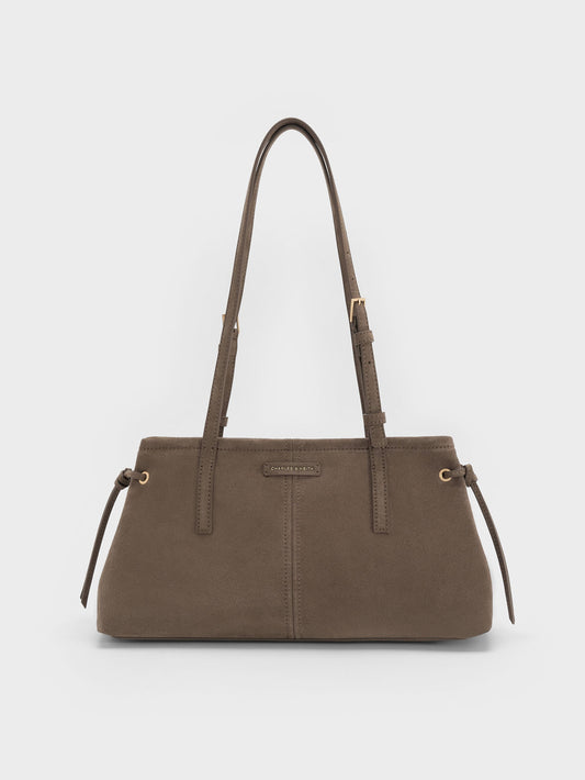 Noane Elongated-Handle Shoulder Bag - Stone Grey | CHARLES & KEITH