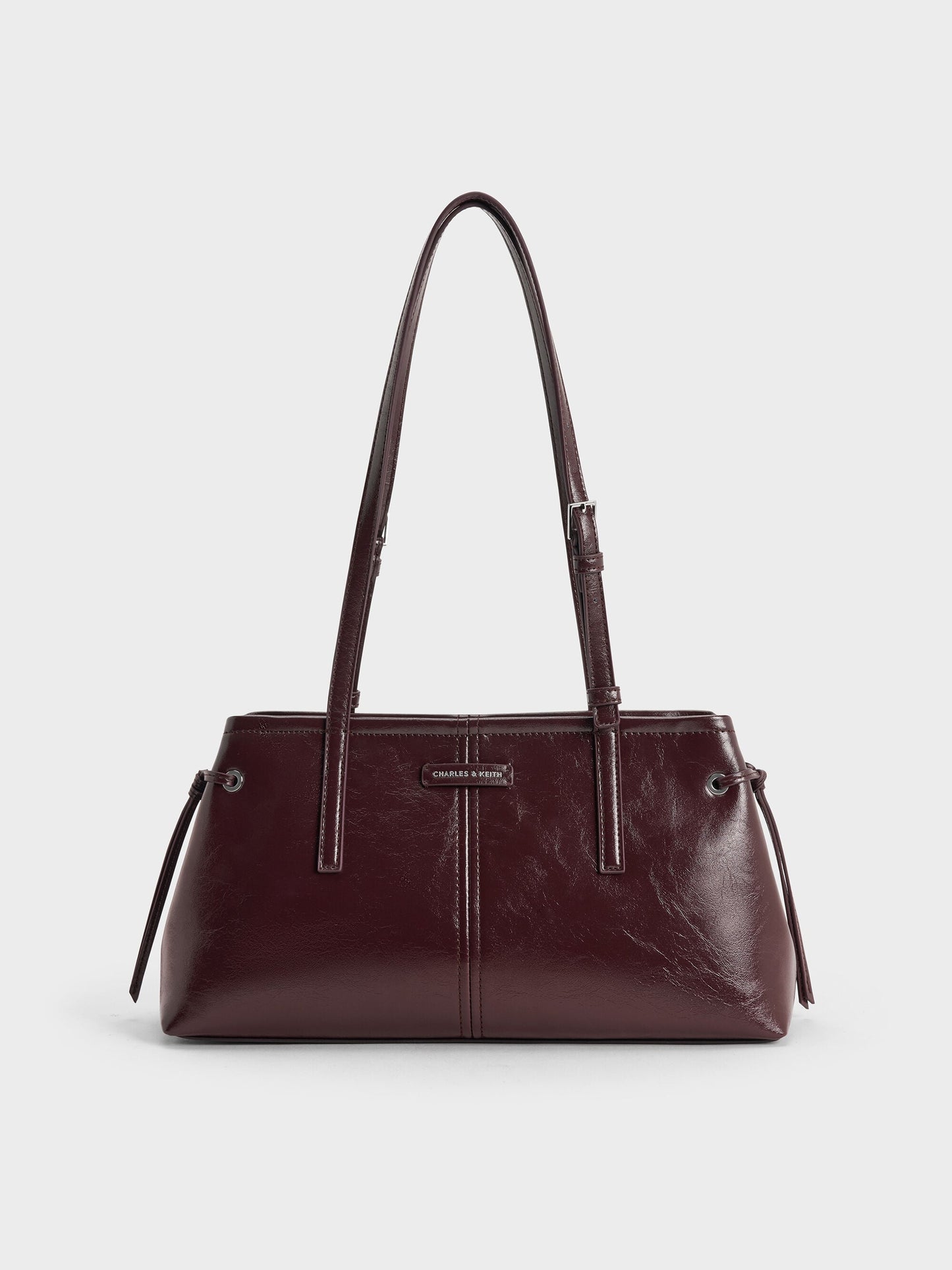 Noane Elongated-Handle Shoulder Bag - Wineberry Red | CHARLES & KEITH