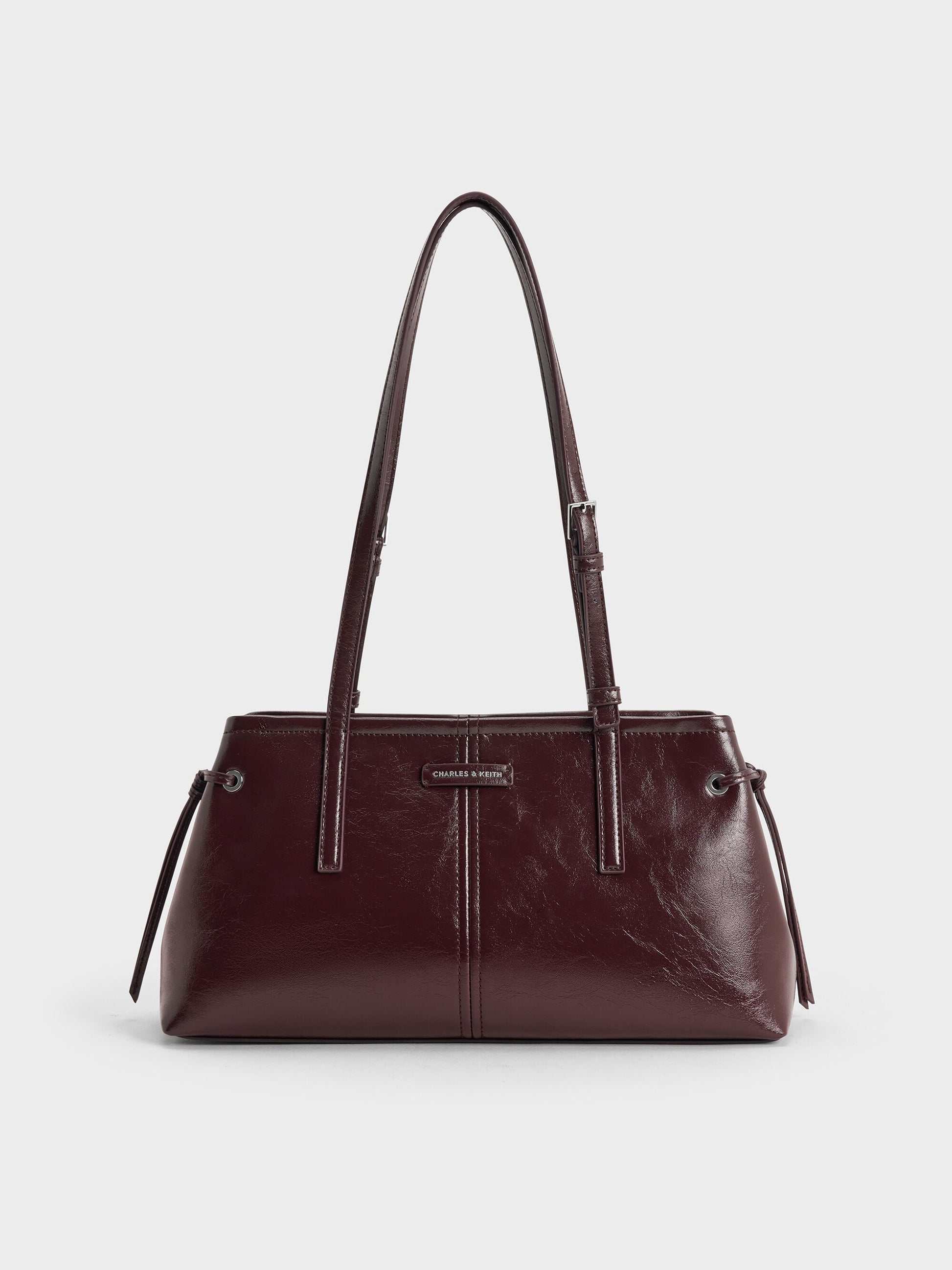 Noane Elongated-Handle Shoulder Bag - Wineberry Red | CHARLES & KEITH