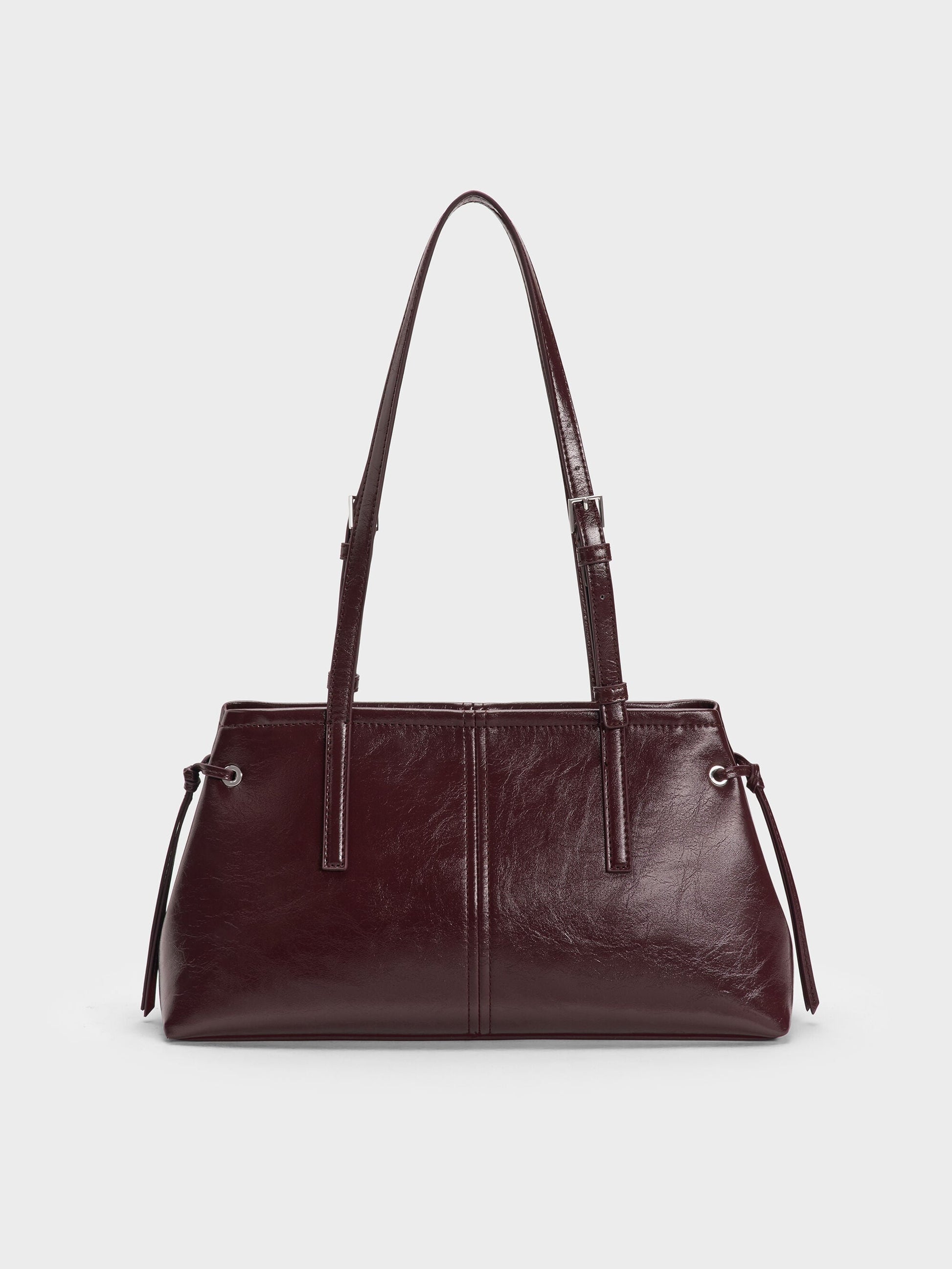 Noane Elongated-Handle Shoulder Bag - Wineberry Red | CHARLES & KEITH