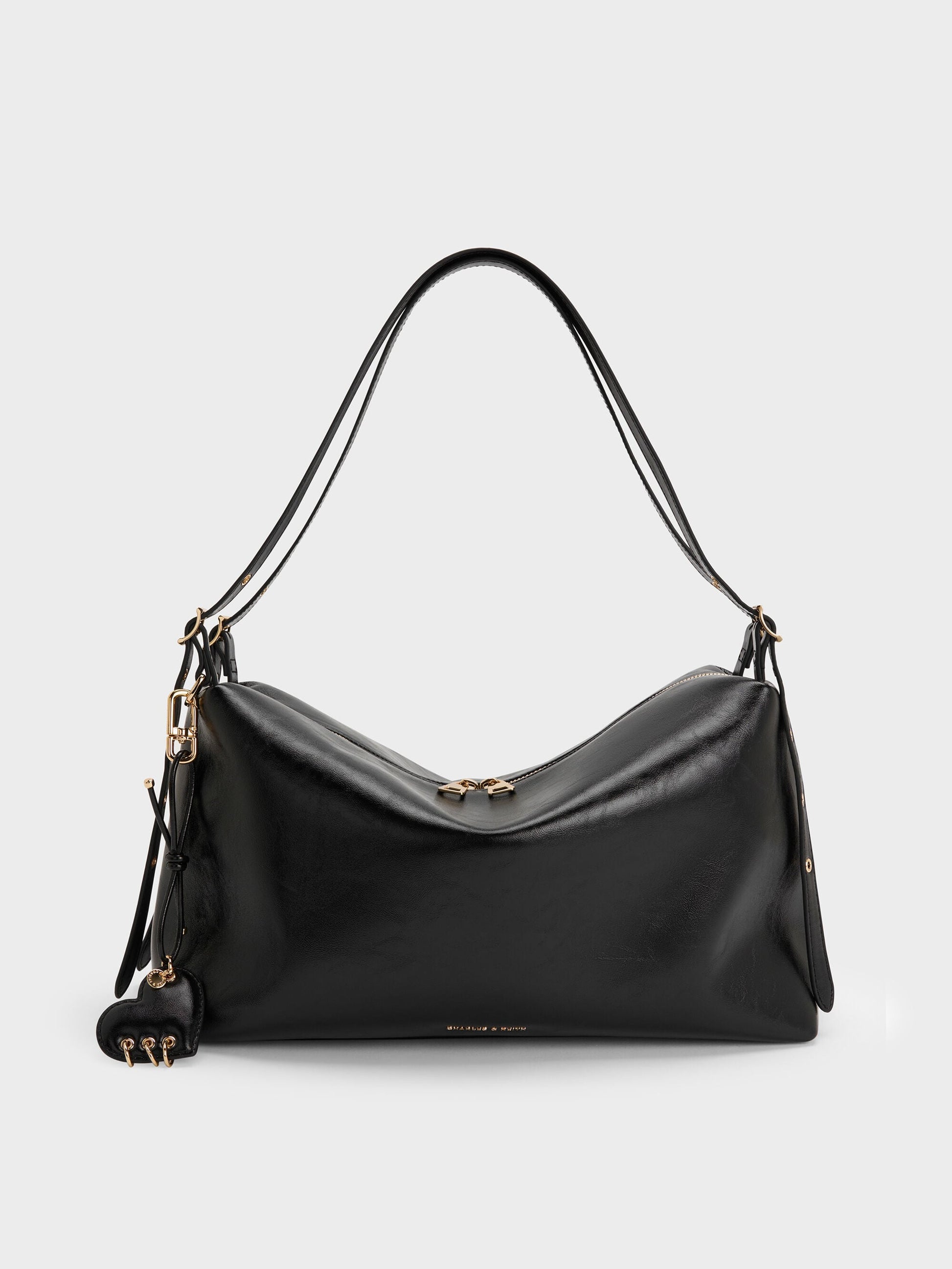Rey Slouchy Shoulder Bag - Black | CHARLES & KEITH
