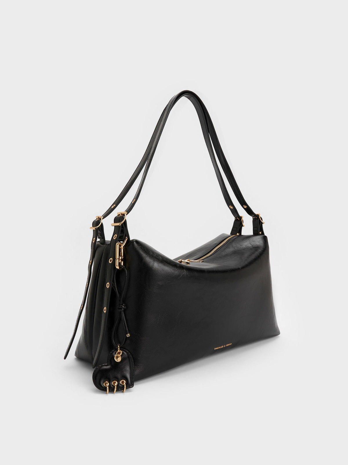 Rey Slouchy Shoulder Bag - Black | CHARLES & KEITH