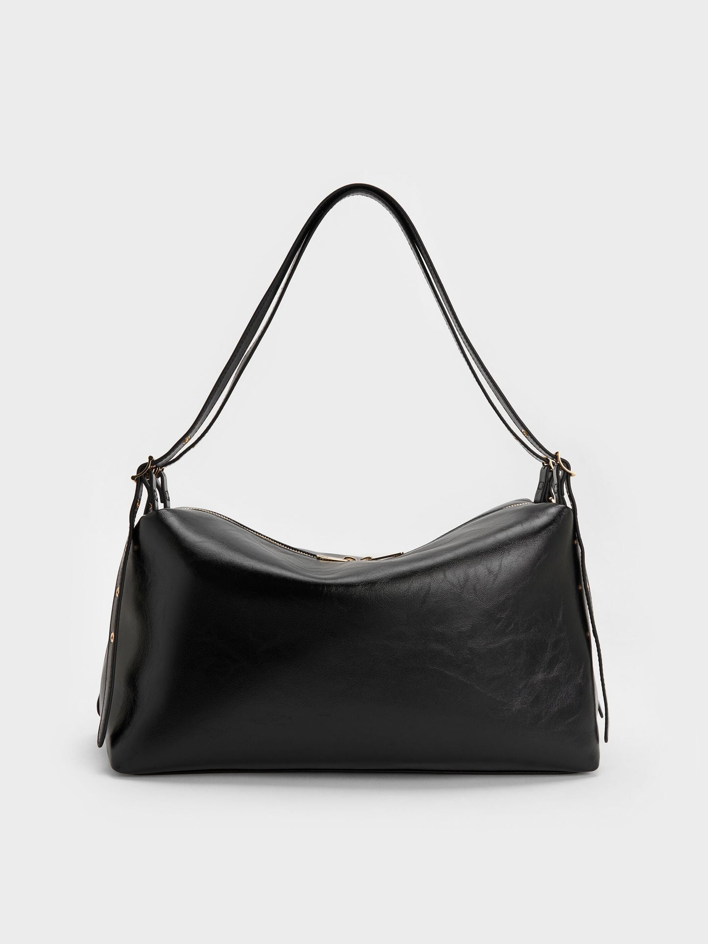 Rey Slouchy Shoulder Bag - Black | CHARLES & KEITH