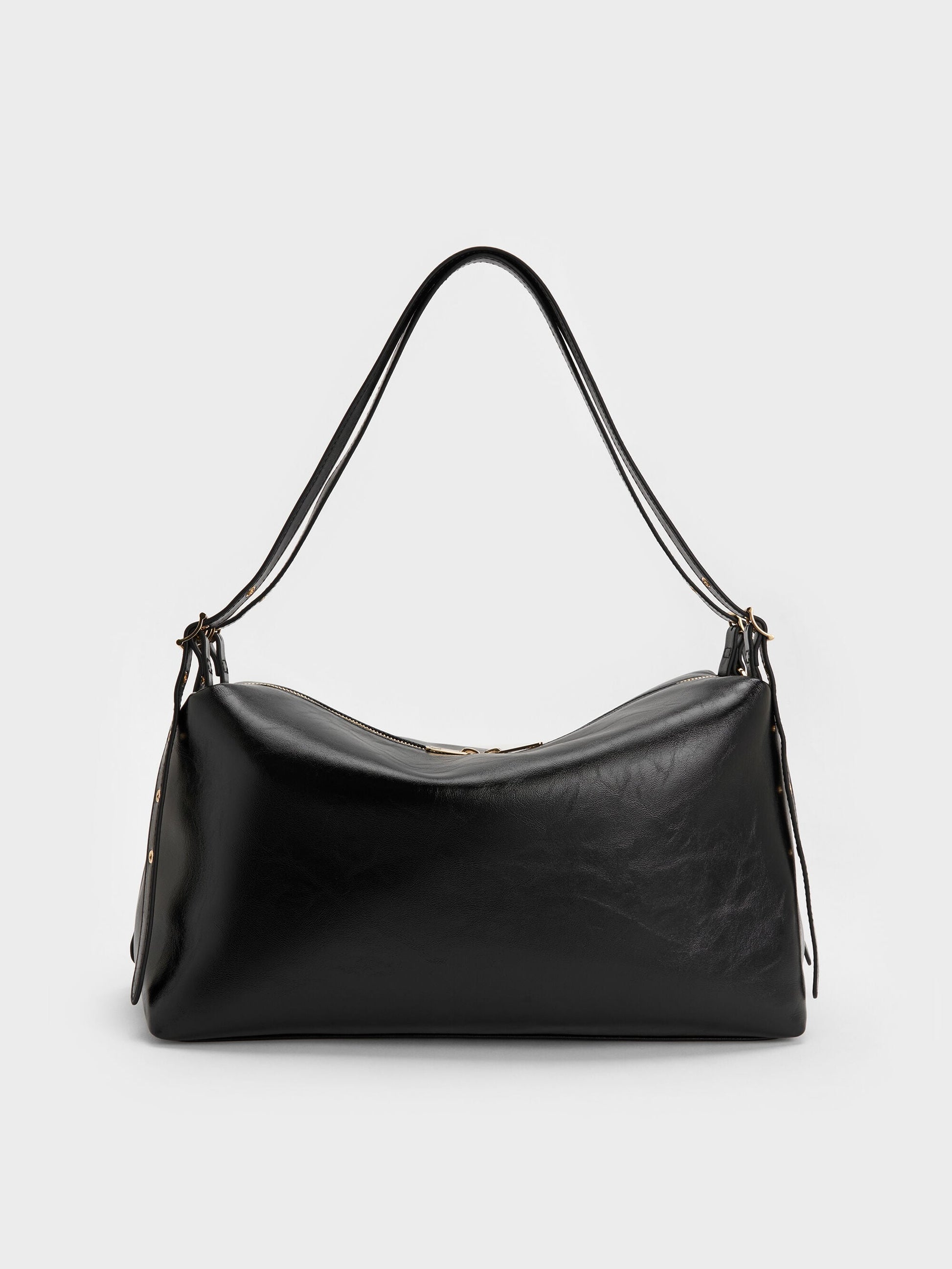 Rey Slouchy Shoulder Bag - Black | CHARLES & KEITH