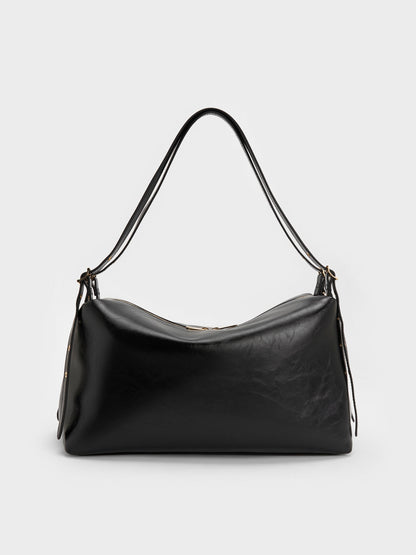 Rey Slouchy Shoulder Bag - Black | CHARLES & KEITH
