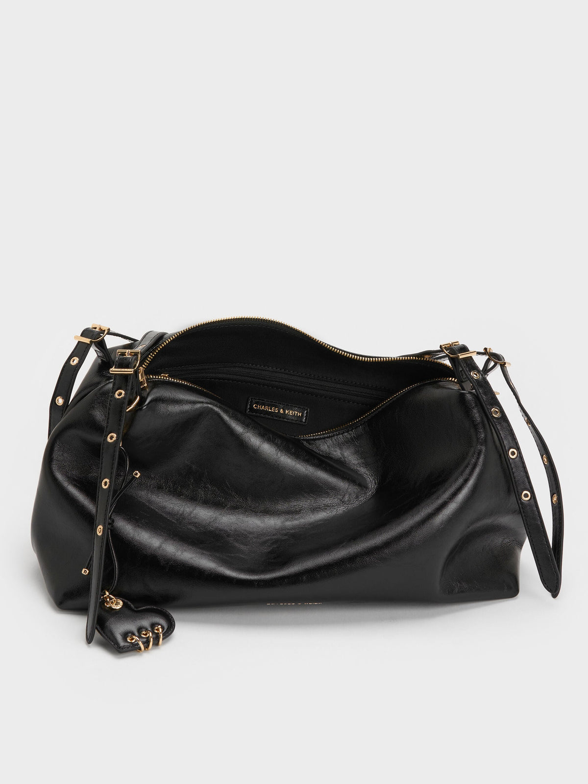 Rey Slouchy Shoulder Bag - Black | CHARLES & KEITH