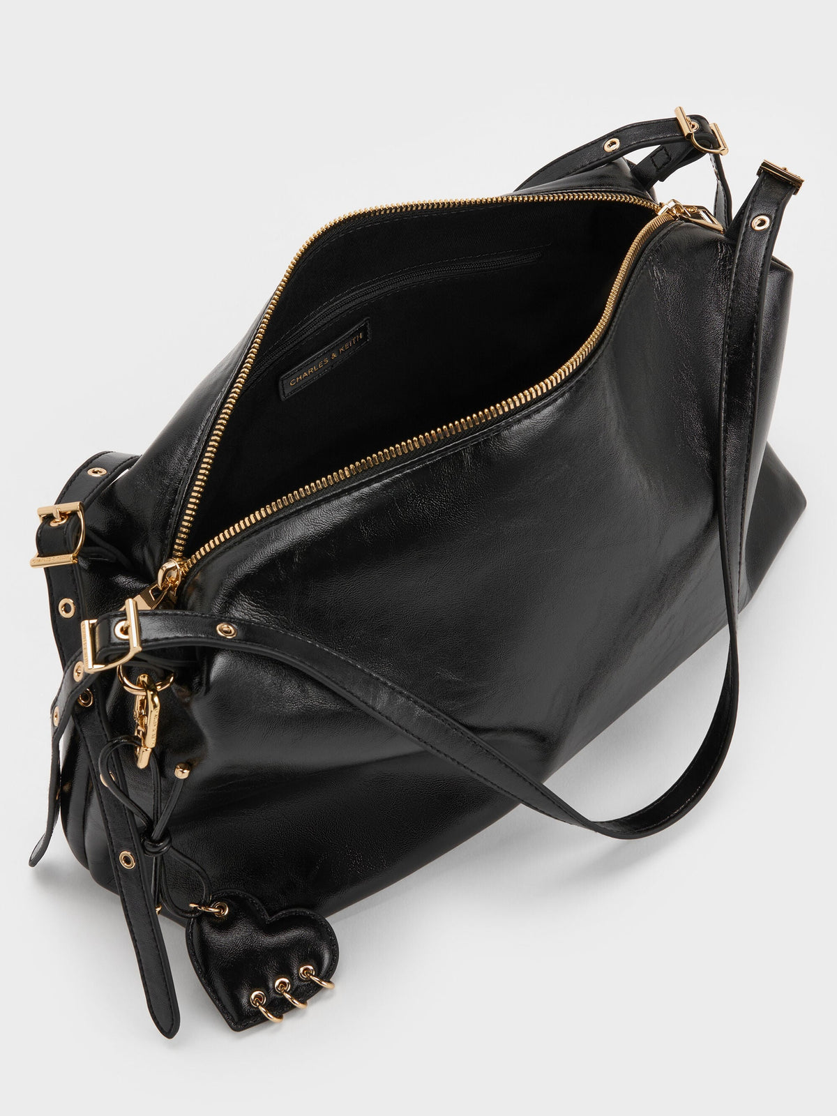 Rey Slouchy Shoulder Bag - Black | CHARLES & KEITH