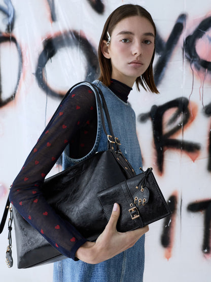 Rey Slouchy Shoulder Bag - Black | CHARLES & KEITH