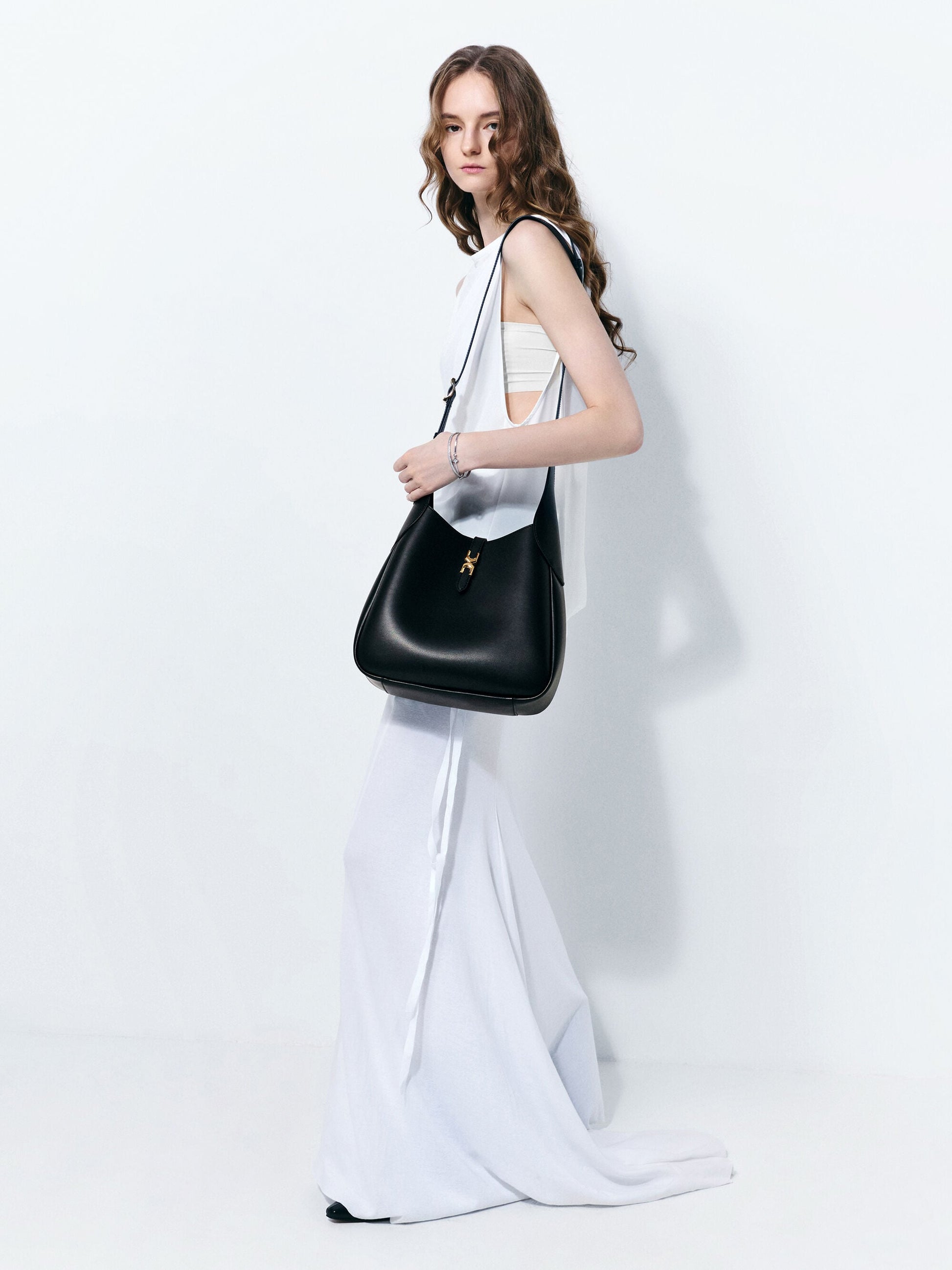 Adalyn Hobo Bag - Black | CHARLES & KEITH
