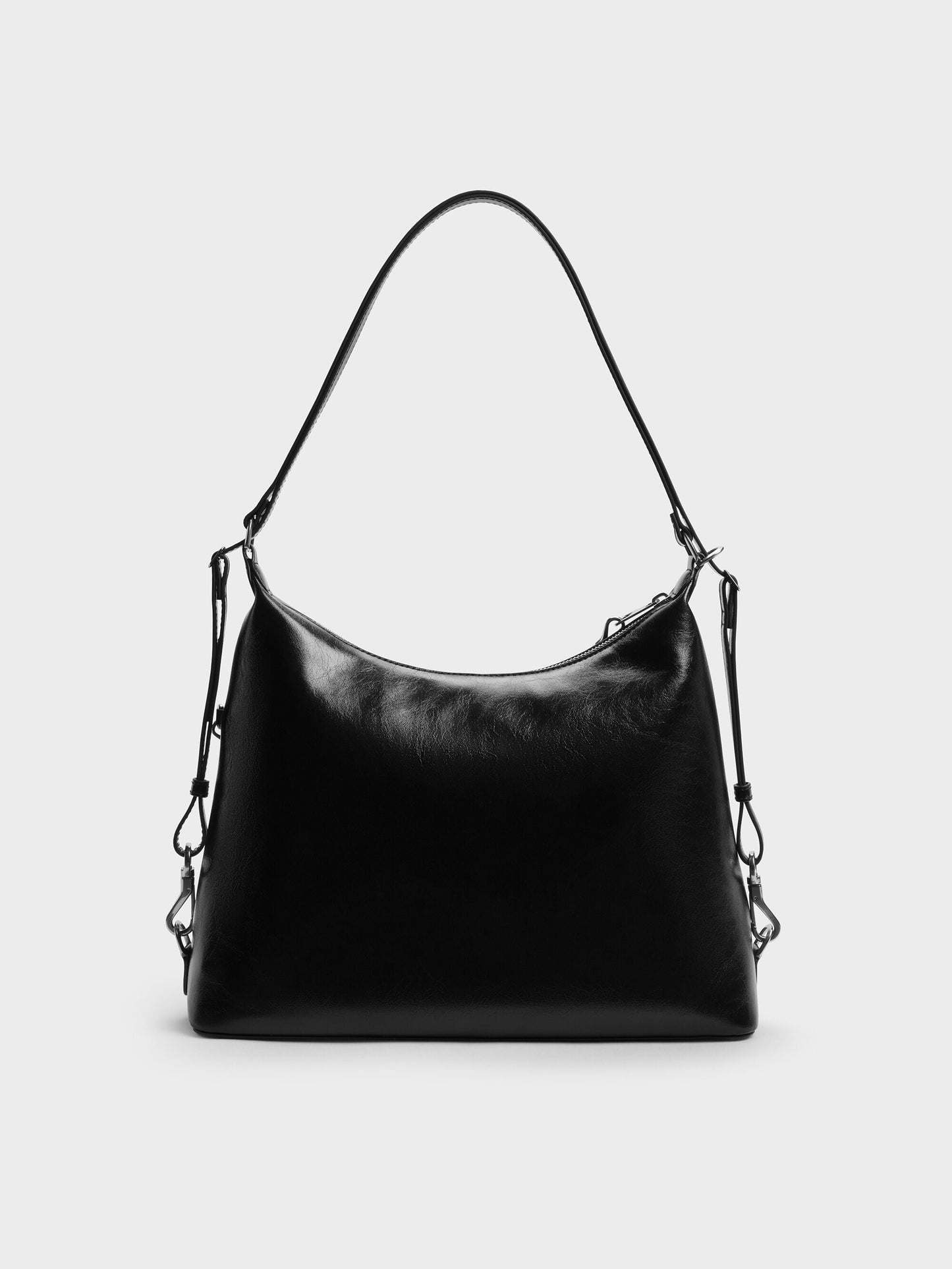 Atwood Chain Convertible Hobo Bag - Noir | CHARLES & KEITH