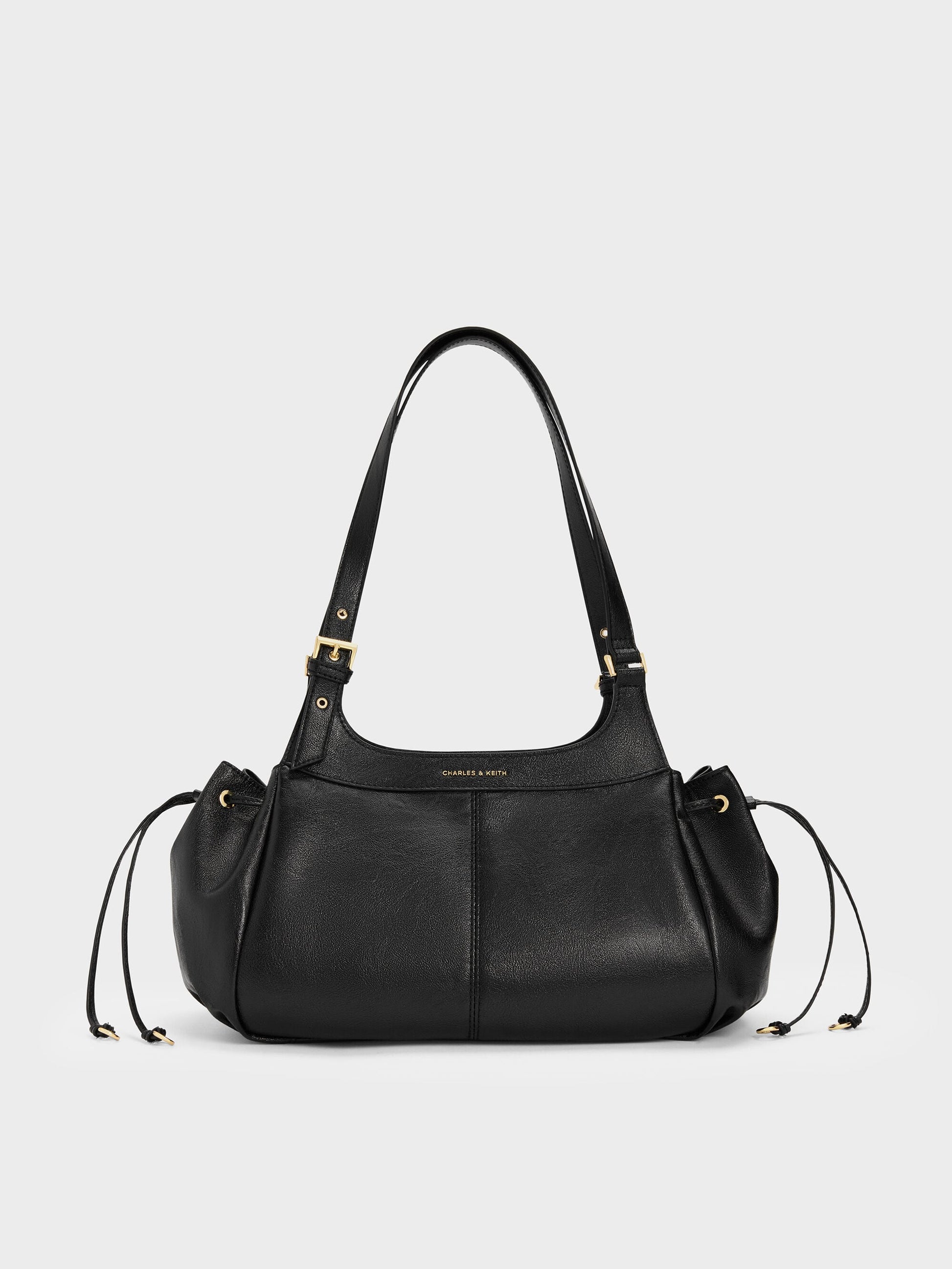 Lillith Drawstring Tote Bag - Black | CHARLES & KEITH