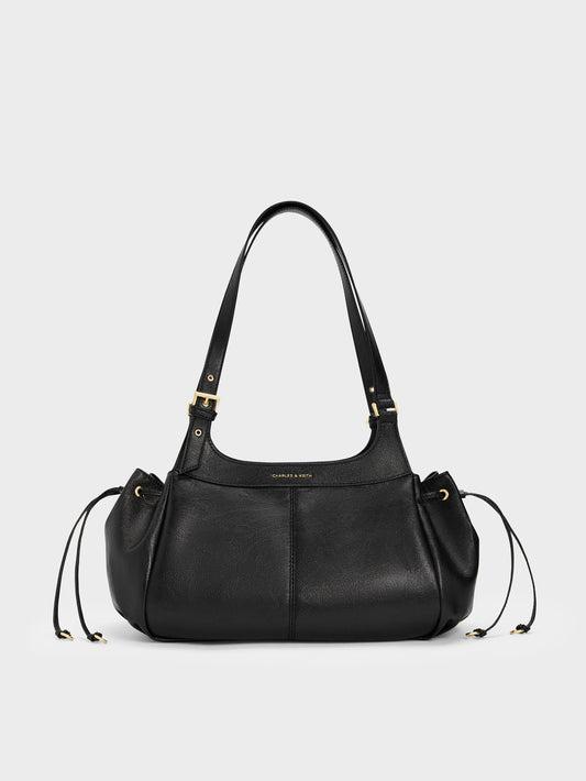 Lillith Drawstring Tote Bag - Black | CHARLES & KEITH