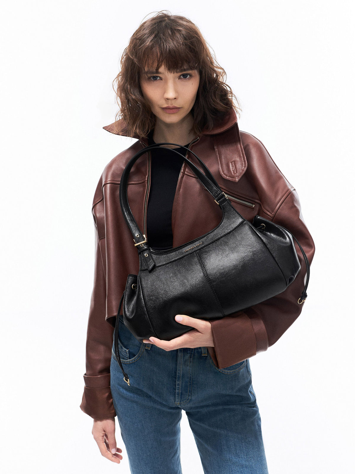 Lillith Drawstring Tote Bag - Black | CHARLES & KEITH