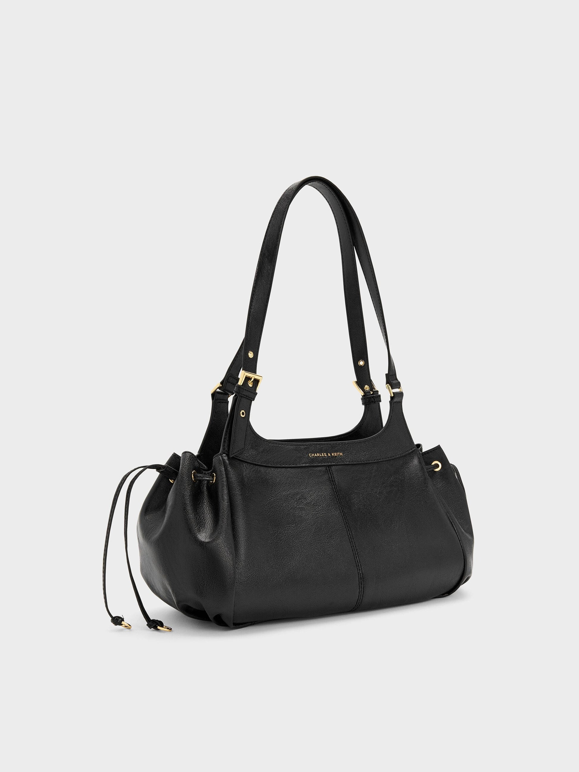 Lillith Drawstring Tote Bag - Black | CHARLES & KEITH