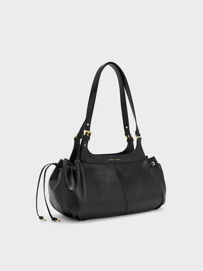 Lillith Drawstring Tote Bag - Black | CHARLES & KEITH