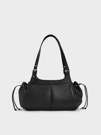 Lillith Drawstring Tote Bag - Black | CHARLES & KEITH