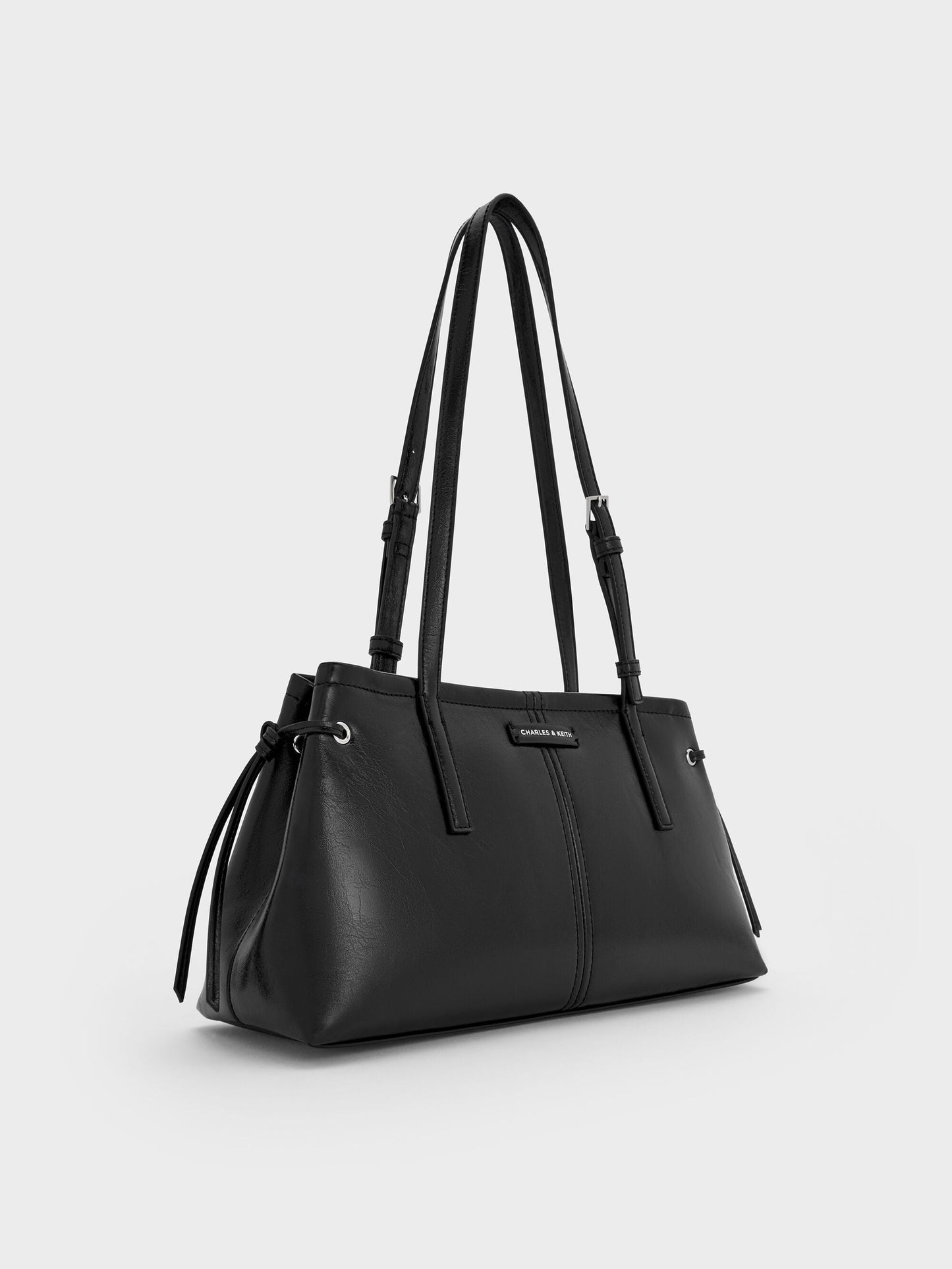 Noane Elongated-Handle Shoulder Bag - Noir | CHARLES & KEITH