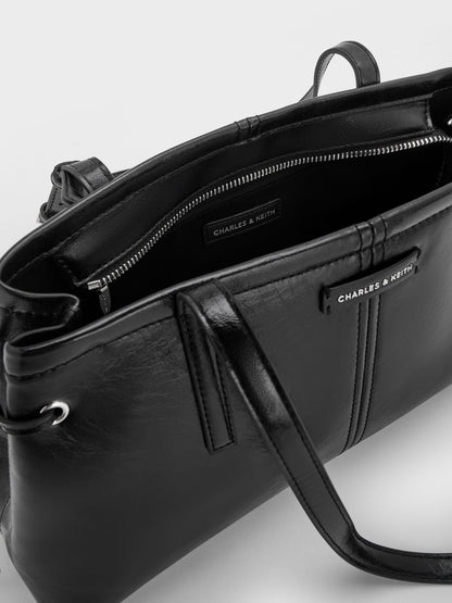 Noane Elongated-Handle Shoulder Bag - Noir | CHARLES & KEITH