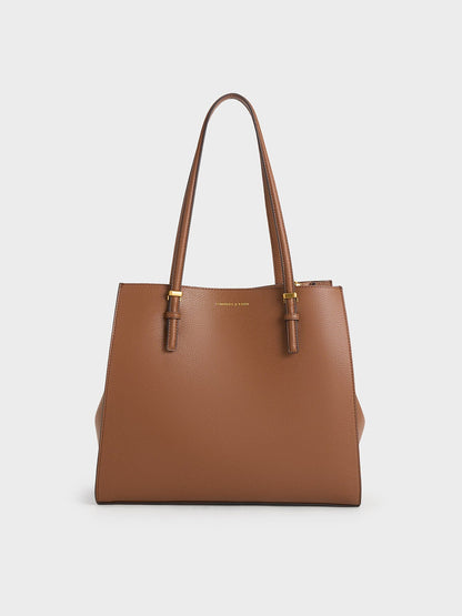 Sansa Tote Bag - Chocolate | CHARLES & KEITH