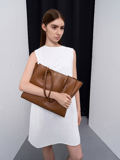 Sansa Tote Bag - Chocolate | CHARLES & KEITH