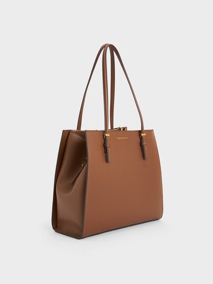 Sansa Tote Bag - Chocolate | CHARLES & KEITH