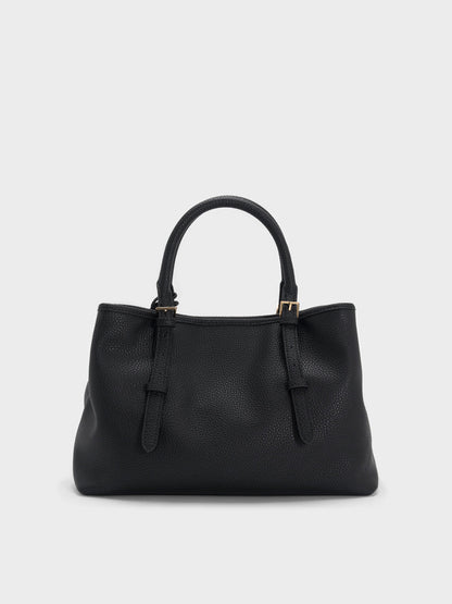 Baral Bead-Charm Tote Bag - Black | CHARLES & KEITH