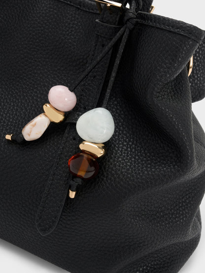 Baral Bead-Charm Tote Bag - Black | CHARLES & KEITH