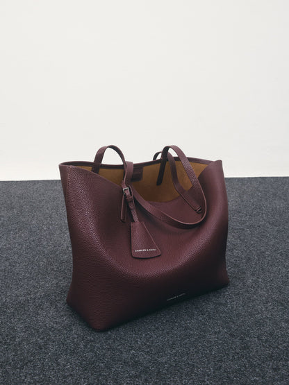 Beryl Tote Bag - Wineberry Red | CHARLES & KEITH