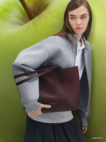 Beryl Tote Bag - Wineberry Red | CHARLES & KEITH