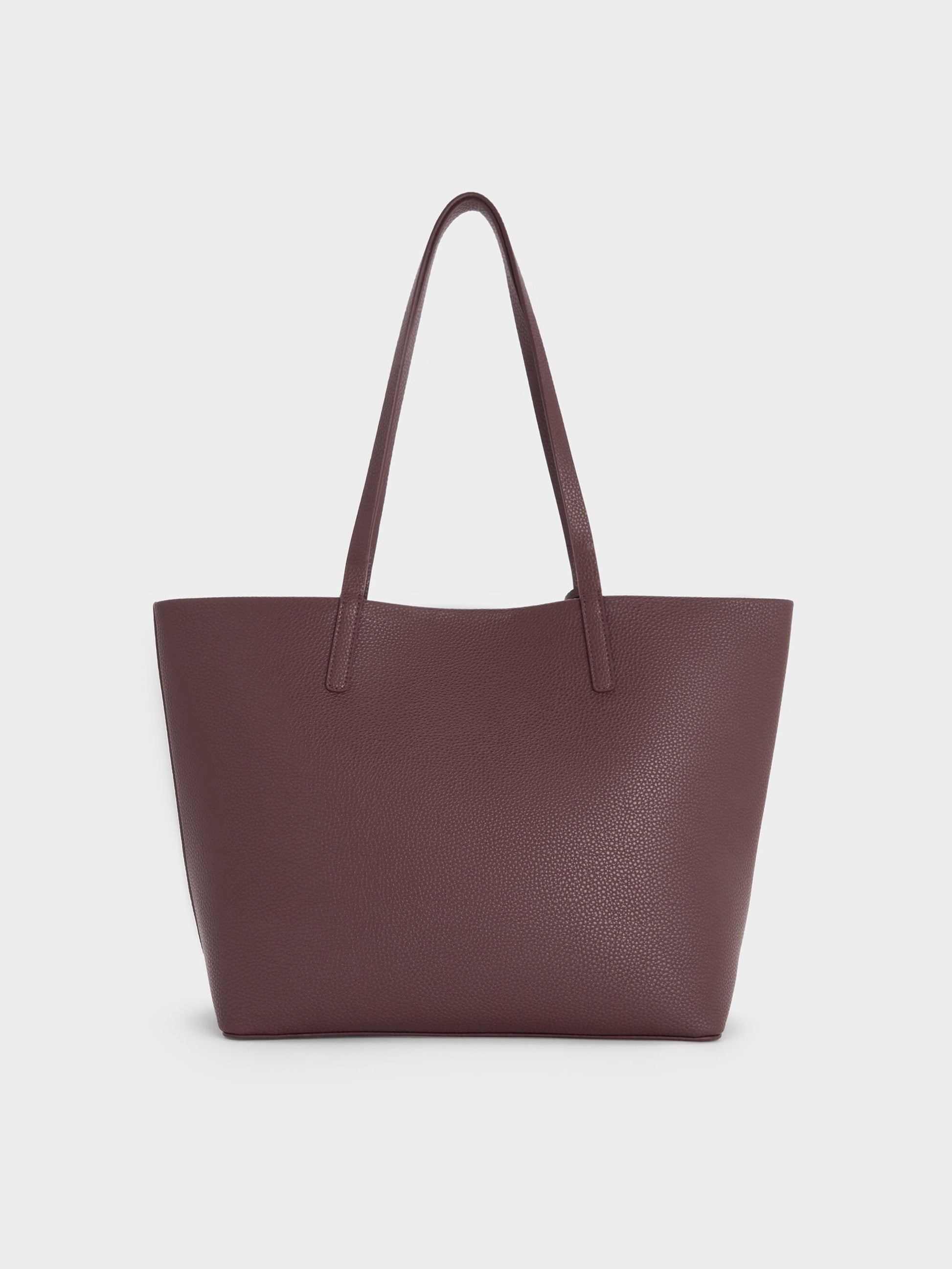 Beryl Tote Bag - Wineberry Red | CHARLES & KEITH