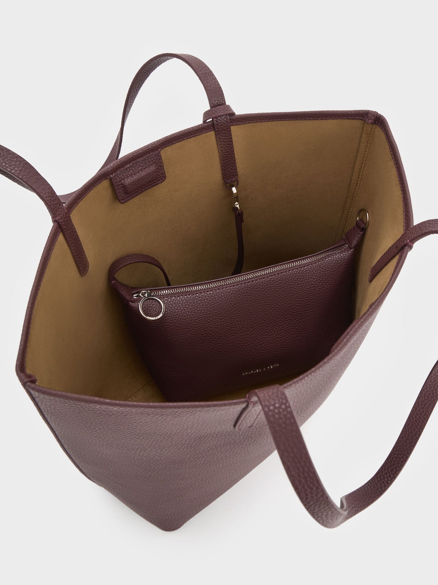 Beryl Tote Bag - Wineberry Red | CHARLES & KEITH
